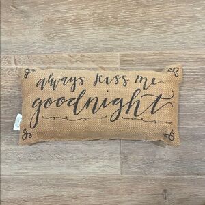 6”x12” Decorative Burlap Pillow with Script